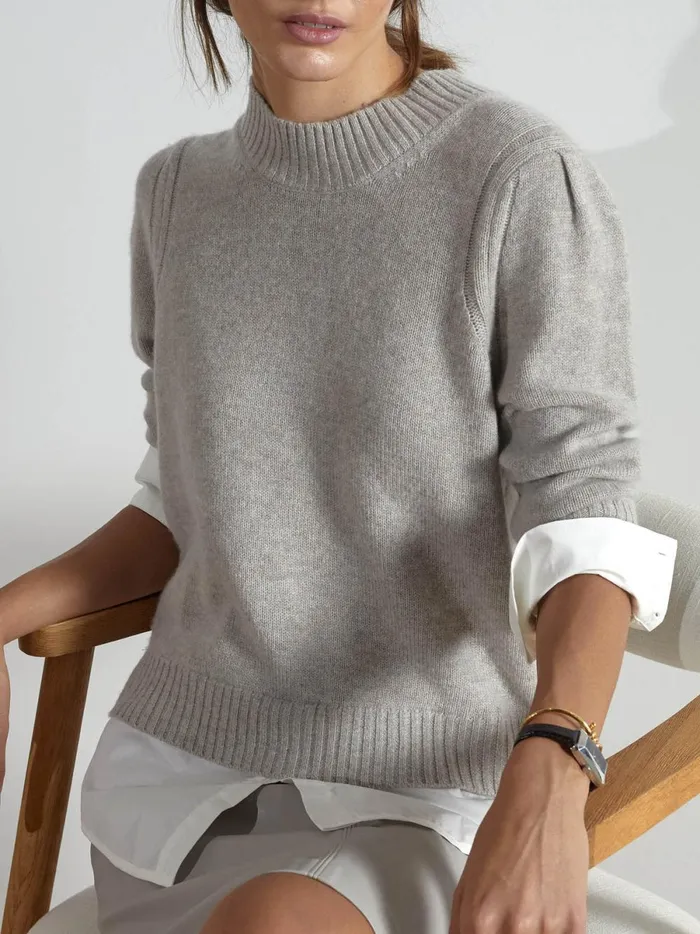 The Eton Layered Crew Looker Light Chia Melange With White Underlayer Women Brochu Walker Sweaters The Eton Layered Crew Looker Light Chia Melange With White Underlayer Women Brochu Walker Sweaters
