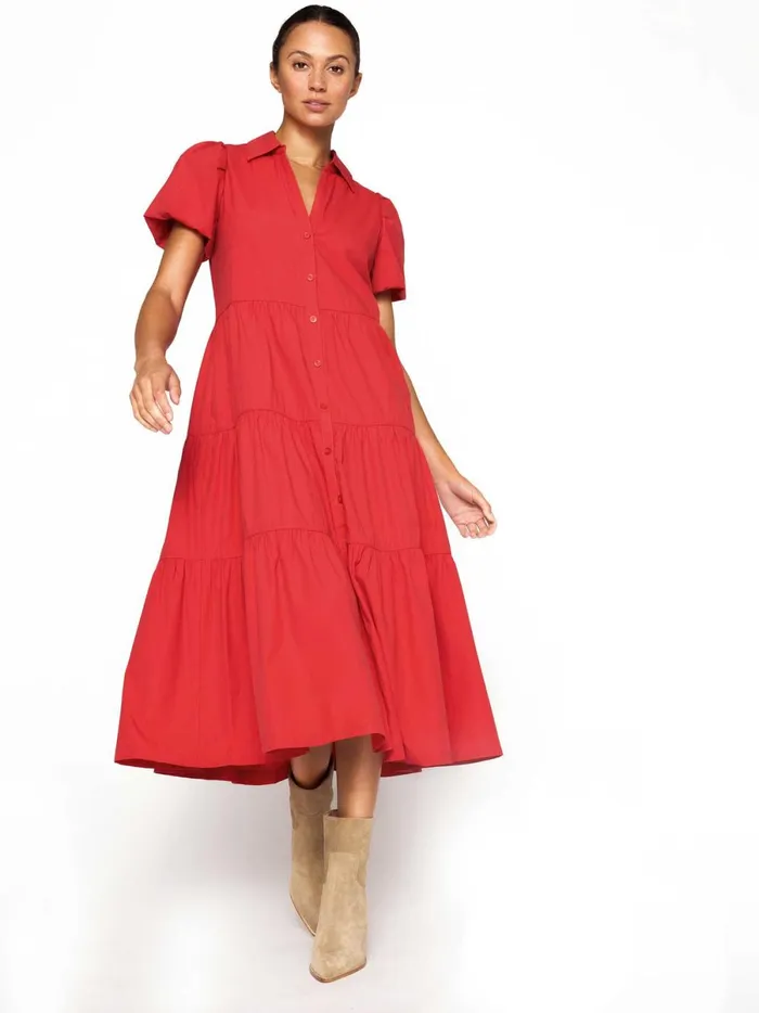 The Havana Dress Carmine Red Women Brochu Walker Dresses