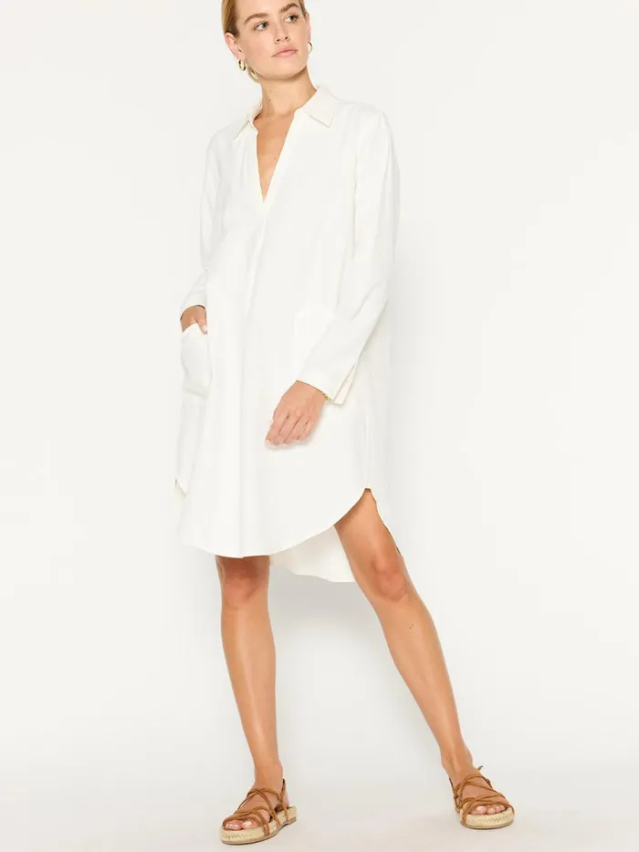 The Ives Popover Dress Ivory Women Brochu Walker Dresses