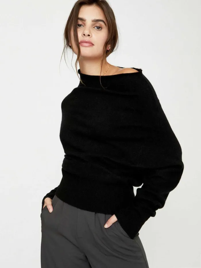 The Lori Off Shoulder Black Onyx Women Brochu Walker Sweaters