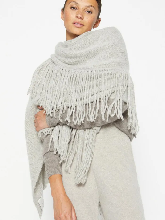 The Thela Fringe Wrap Dusk Melange Women Brochu Walker Jackets and Wraps