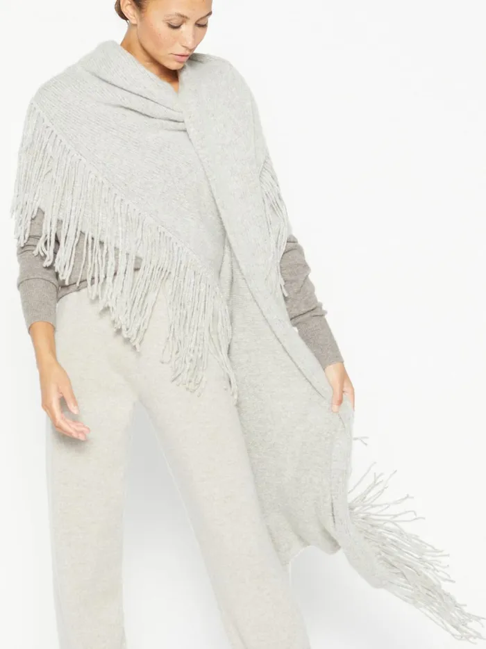 The Thela Fringe Wrap Dusk Melange Women Brochu Walker Jackets and Wraps