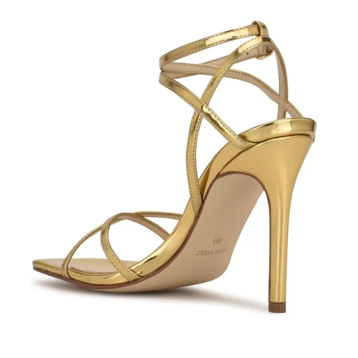 Tidle Ankle Strap Sandals Bronze Women Nine West Heeled Tidle Ankle Strap Sandals Bronze Women Nine West Heeled