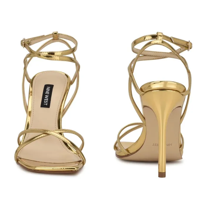 Tidle Ankle Strap Sandals Bronze Women Nine West Heeled Tidle Ankle Strap Sandals Bronze Women Nine West Heeled