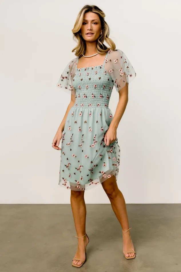 Tivoli Tulle Short Dress Sage Pink Women Baltic Born Short Dresses