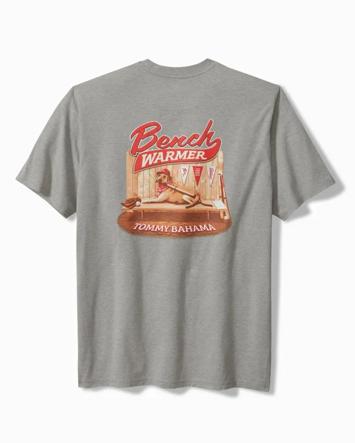 Tommy Bahama Bench Warmer Pocket Graphic Pocket TShirt Grey Heather Men TShirts