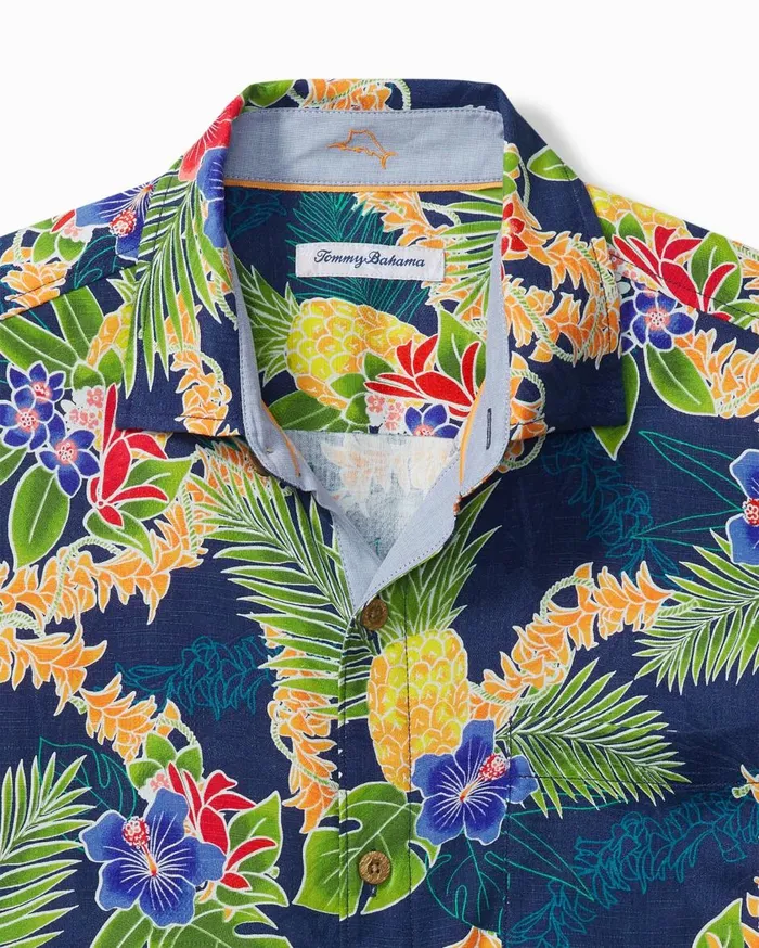 Tommy Bahama Big and Tall Bali Border Silk Camp Shirt Shadow Big and Tall Shirts Tommy Bahama Big and Tall Bali Border Silk Camp Shirt Shadow Big and Tall Shirts