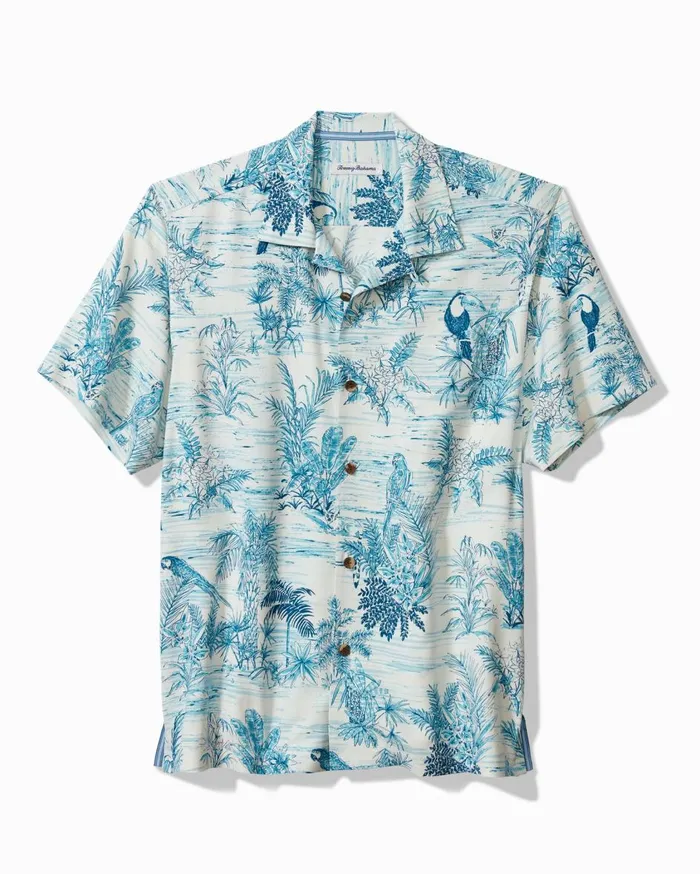 Tommy Bahama Big and Tall Bird039s Eye View Silk Camp Shirt River Blue Big and Tall Shirts Tommy Bahama Big and Tall Bird039s Eye View Silk Camp Shirt River Blue Big and Tall Shirts