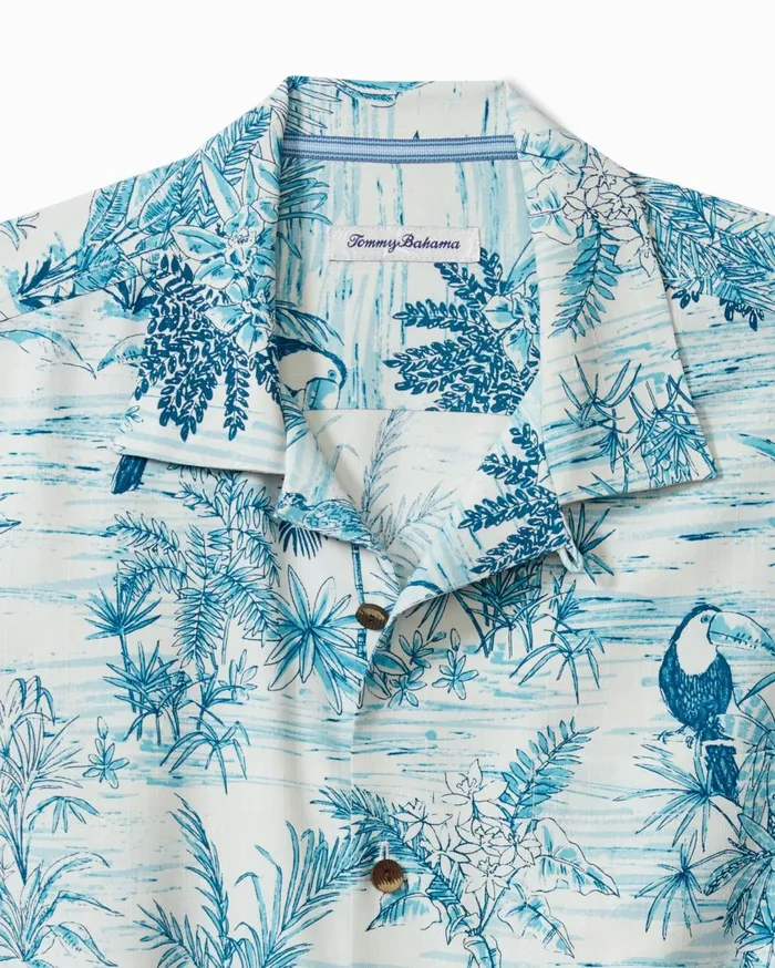 Tommy Bahama Big and Tall Bird039s Eye View Silk Camp Shirt River Blue Big and Tall Shirts Tommy Bahama Big and Tall Bird039s Eye View Silk Camp Shirt River Blue Big and Tall Shirts