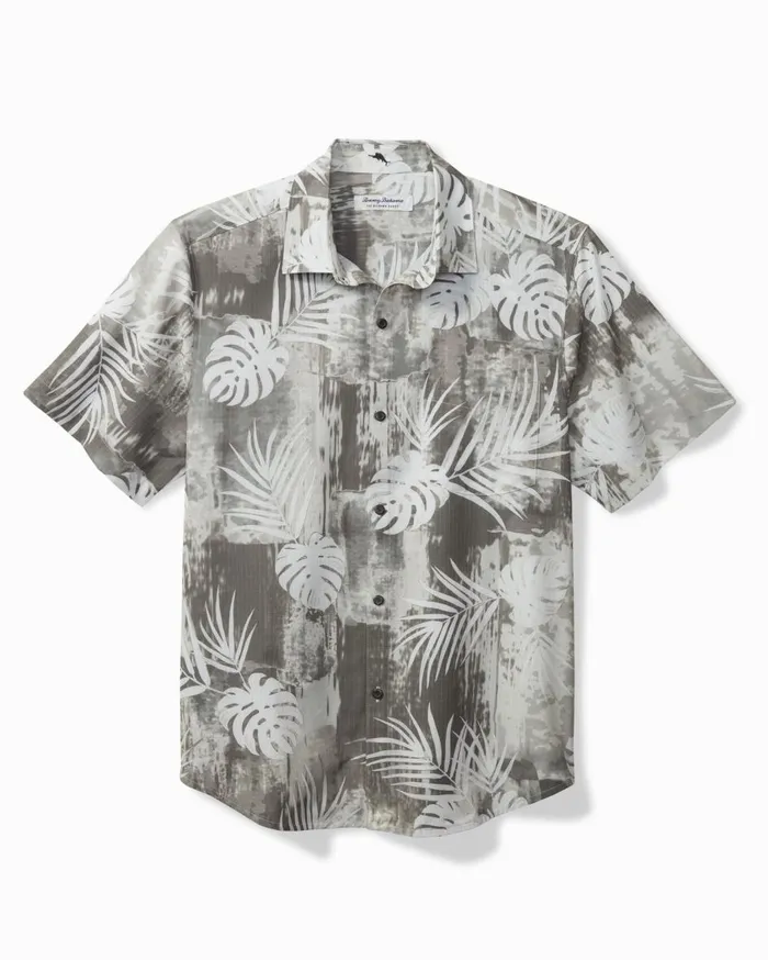 Tommy Bahama Big and Tall Coconut Point Shore Front IslandZone Camp Shirt Summer Grey Big and Tall Shirts Tommy Bahama Big and Tall Coconut Point Shore Front IslandZone Camp Shirt Summer Grey Big and Tall Shirts