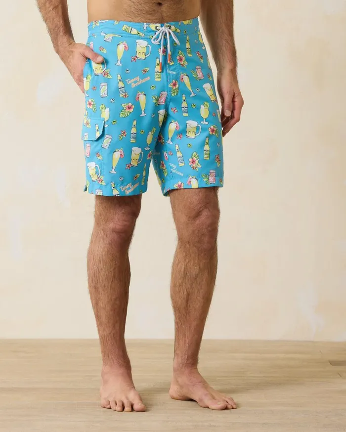 Tommy Bahama Big and Tall Naples Pineapple Hideaway Swim Trunks Tequila Big and Tall Swim and Boardshorts