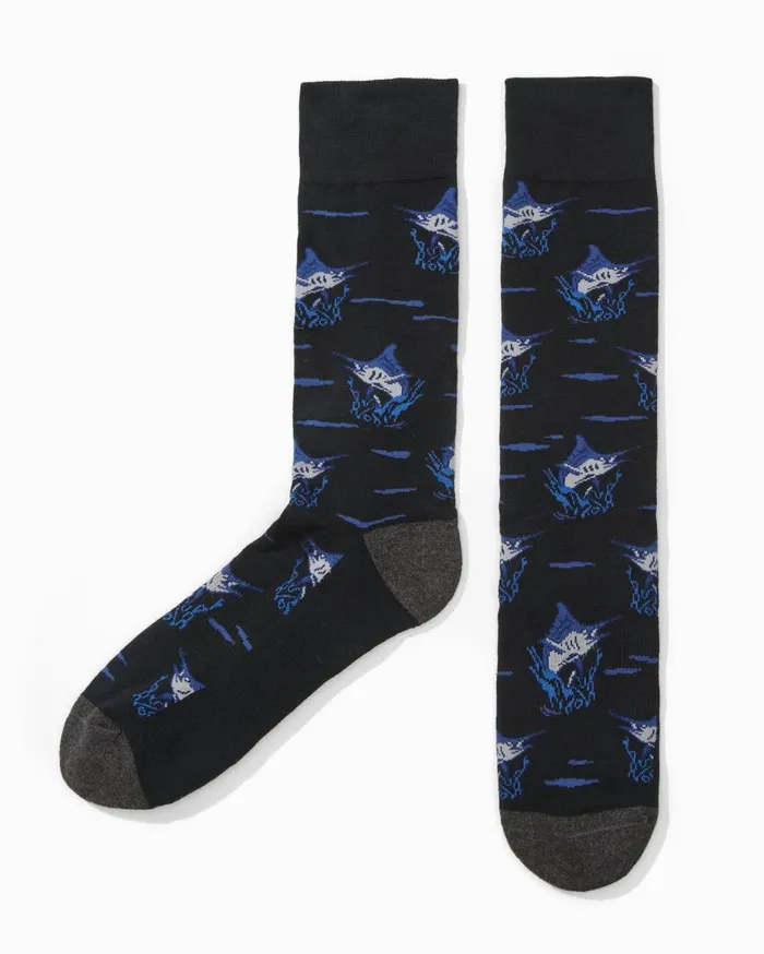 Tommy Bahama Blue Tropics Socks Grey Heather MenBig and Tall Socks