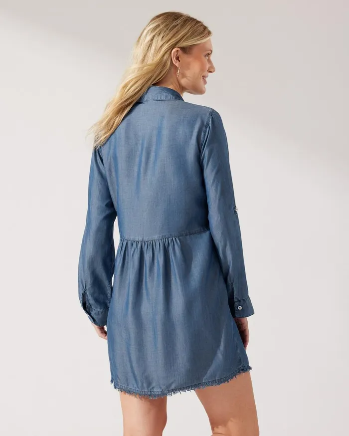 Tommy Bahama Chambray Boyfriend Beach Shirt Chambray Women Coverups Tommy Bahama Chambray Boyfriend Beach Shirt Chambray Women Coverups