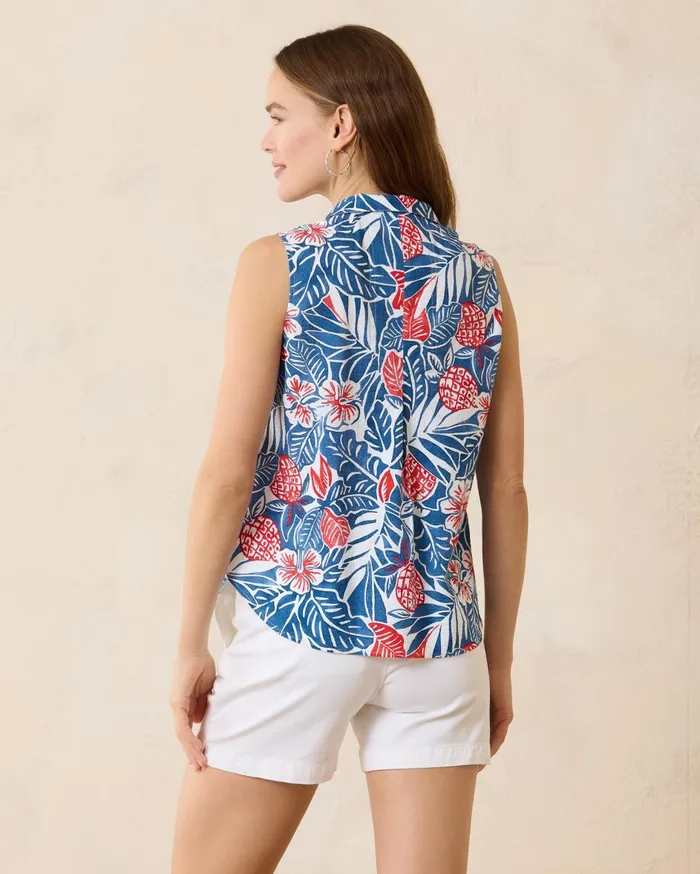 Tommy Bahama Coastalina Perfectly Paradise Sleeveless Linen Top White Women Tops and Shirts Tommy Bahama Coastalina Perfectly Paradise Sleeveless Linen Top White Women Tops and Shirts