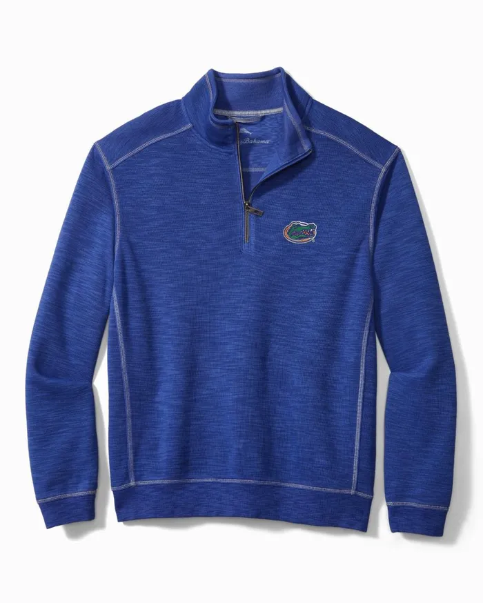 Tommy Bahama Coolside IslandZone FullZip Jacket Mountain Bluebell Heather Men Sweaters