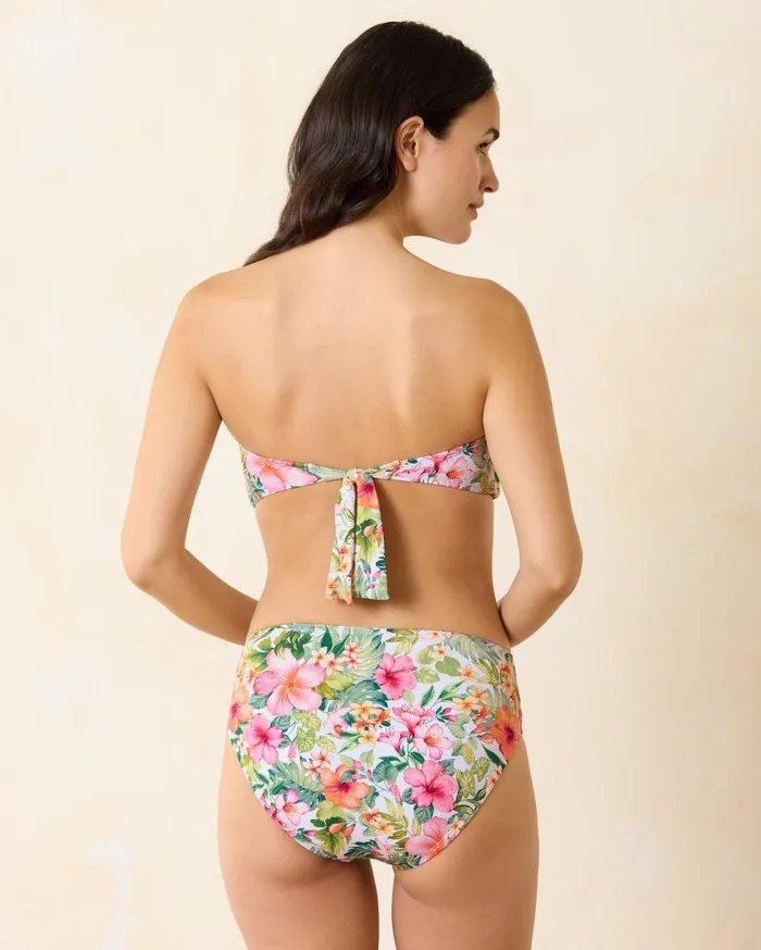 Tommy Bahama Island Cays Flora TwistFront Bandeau Bikini Top White Women Bikini Tops Tommy Bahama Island Cays Flora TwistFront Bandeau Bikini Top White Women Bikini Tops
