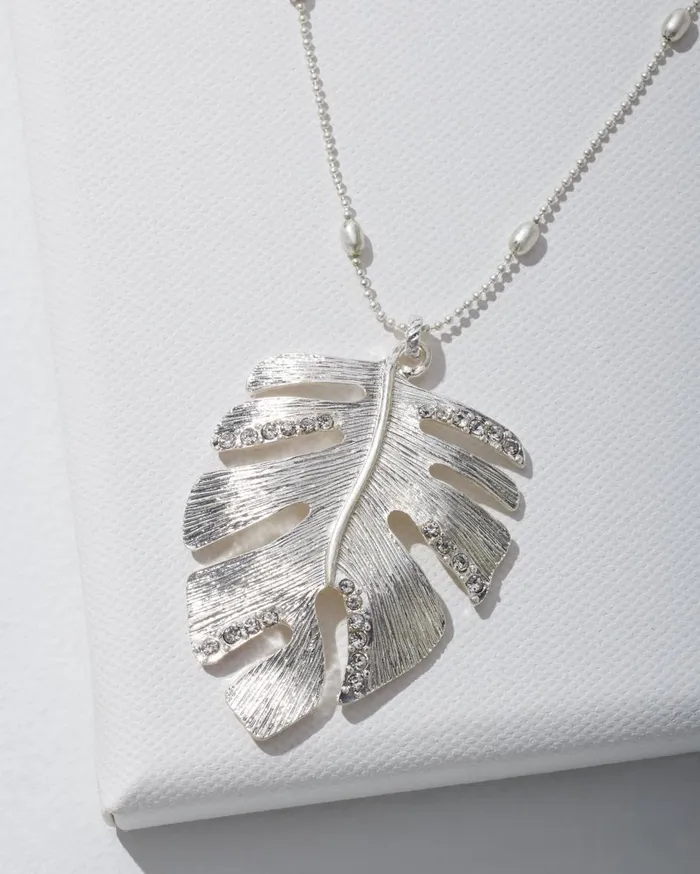 Tommy Bahama Island Essence Monstera Leaf Necklace Silver Women Jewelry Collections Tommy Bahama Island Essence Monstera Leaf Necklace Silver Women Jewelry Collections