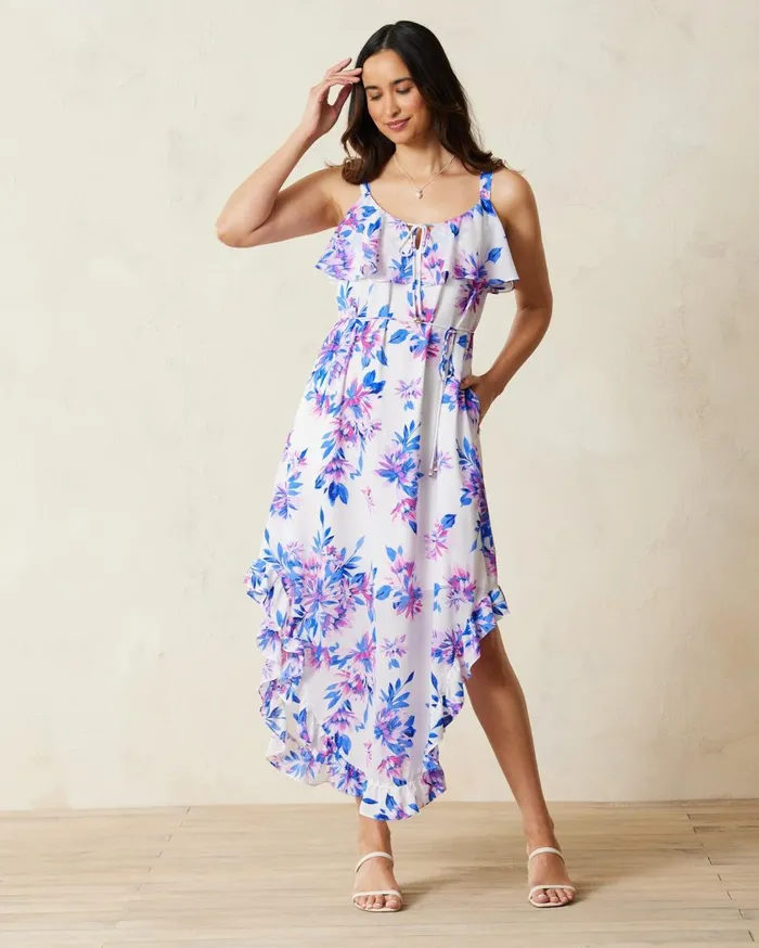 Tommy Bahama Joyful Blooms Sleeveless Maxi Dress Coconut Women Dresses