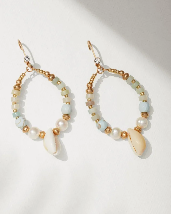 Tommy Bahama Kihei Collection Drop Hoop Earrings Gold Women Jewelry Collections