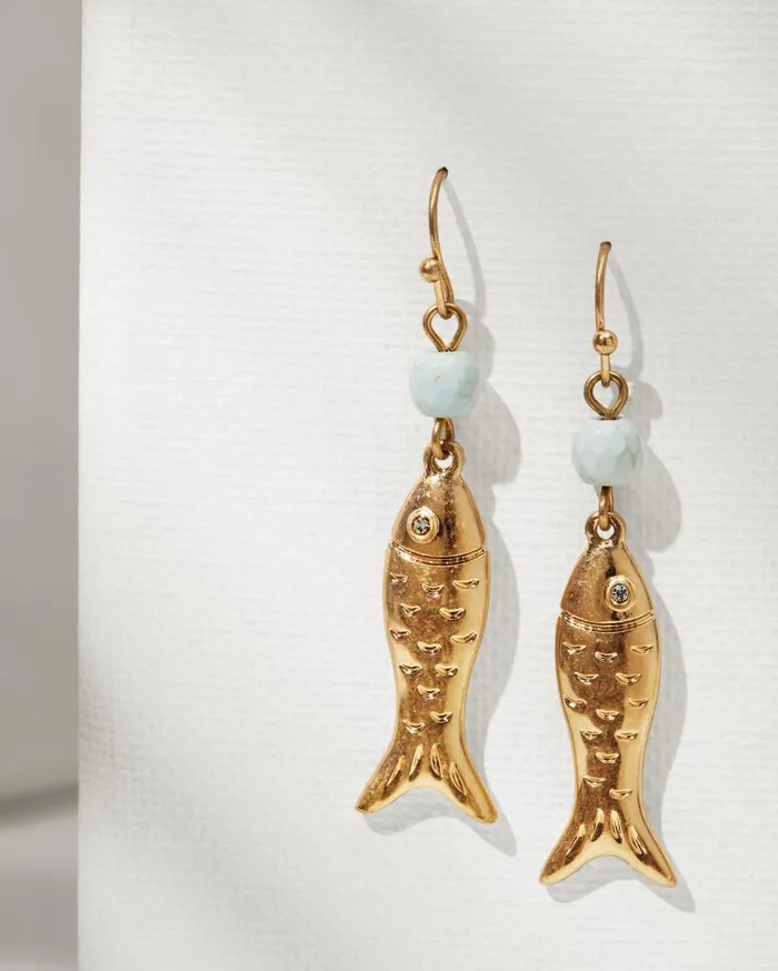 Tommy Bahama Kihei Collection Fish Drop Earrings Gold Women Jewelry Collections
