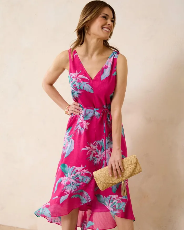 Tommy Bahama La Brisa Blooms Sleeveless Maxi Dress Glowing Azalea Women Dresses