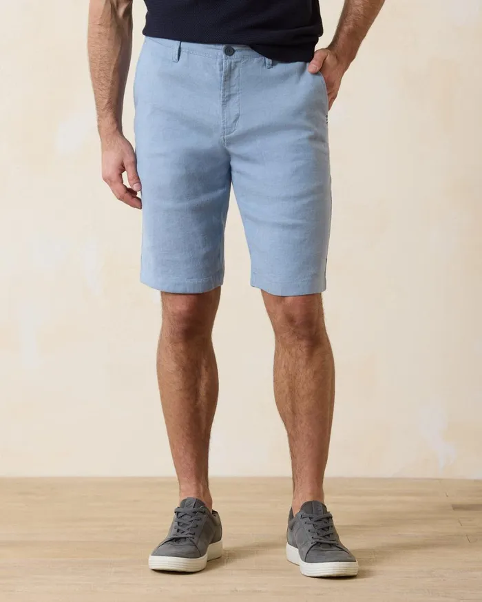 Tommy Bahama Latigo Beach LinenBlend Pleated 10Inch Shorts Navy Men Shorts