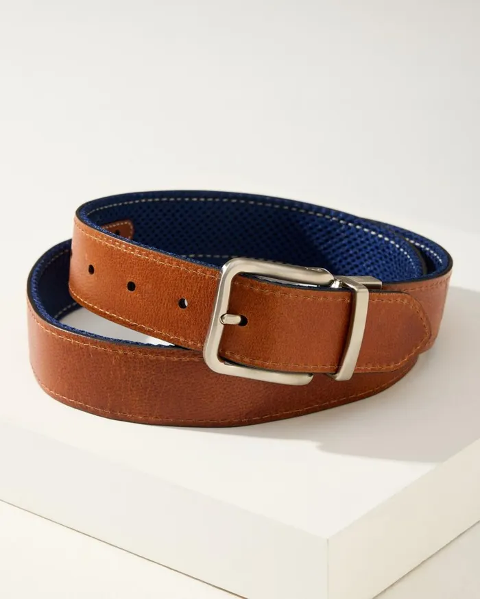 Tommy Bahama Leather Mesh Reversible Performance Belt Navytan Men Belts Tommy Bahama Leather Mesh Reversible Performance Belt Navytan Men Belts