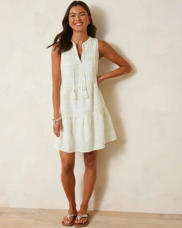 Tommy Bahama Metallic Clip Coverup Dress Coconut Women Dresses Tommy Bahama Metallic Clip Coverup Dress Coconut Women Dresses