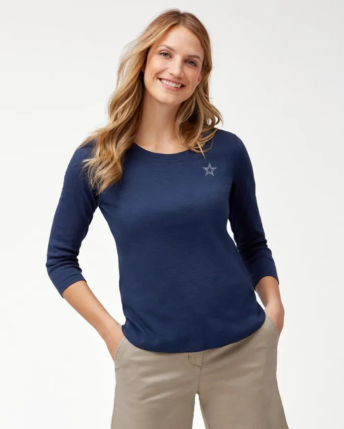 Tommy Bahama NFL Ashby Isles 34Sleeve TShirt Dallascowboys Women Tops and Shirts