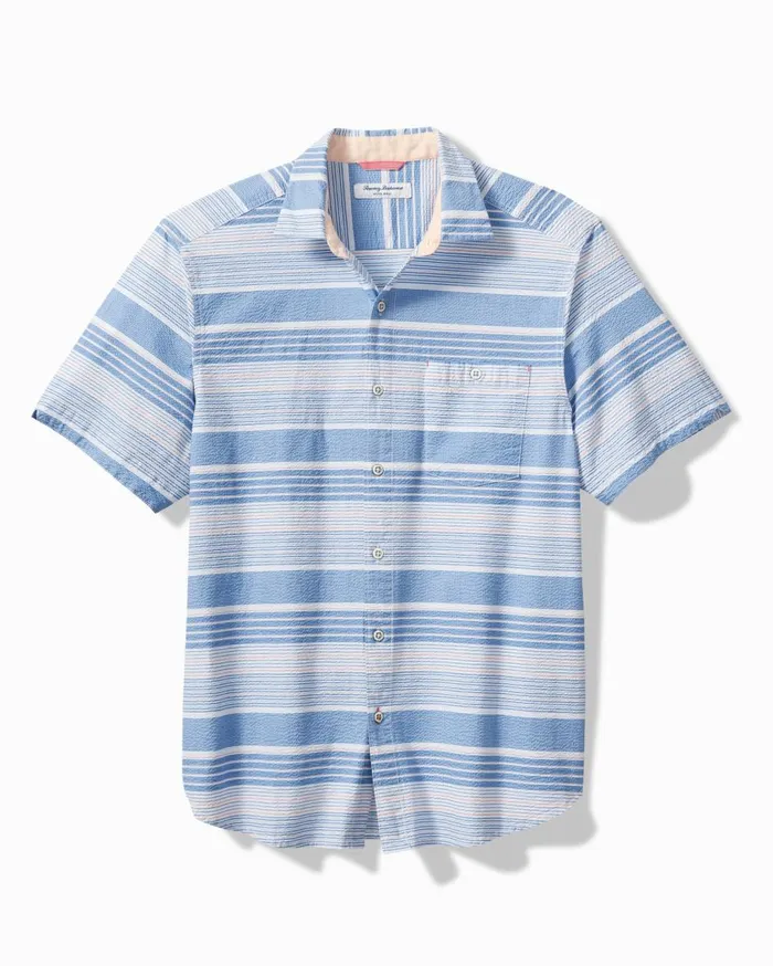 Tommy Bahama Nova Wave Jet Stream Stripe ShortSleeve Shirt Bright Cobalt Men Shirts