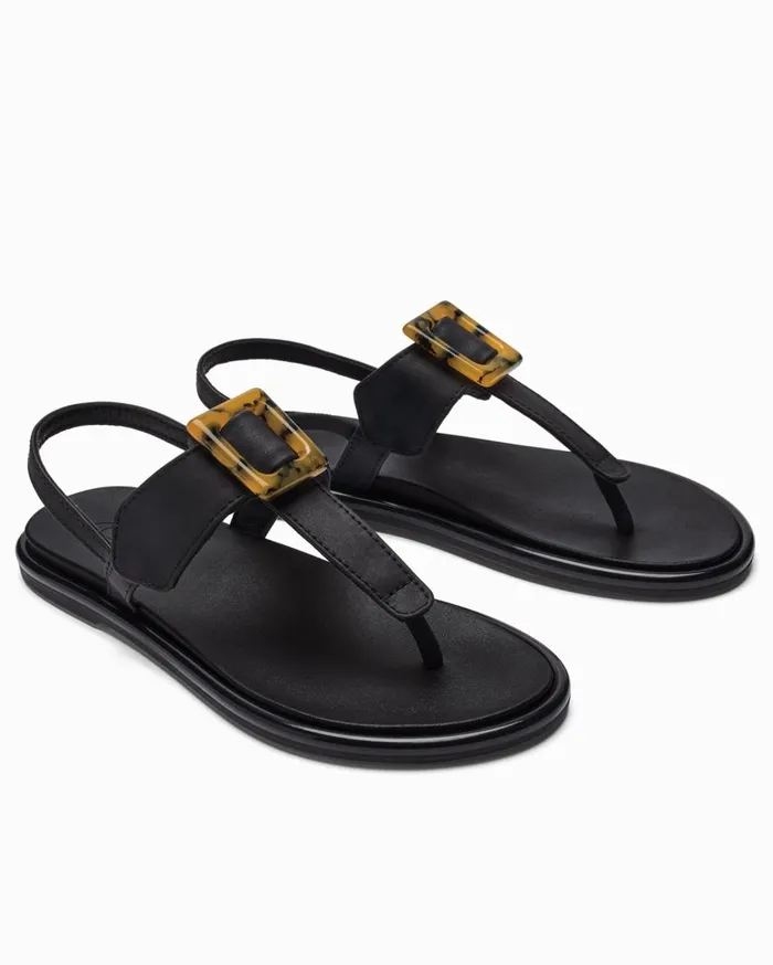 Tommy Bahama Olukai Tiare Sandals Promo Promotional Category Main Black Women Shoes and Sandals