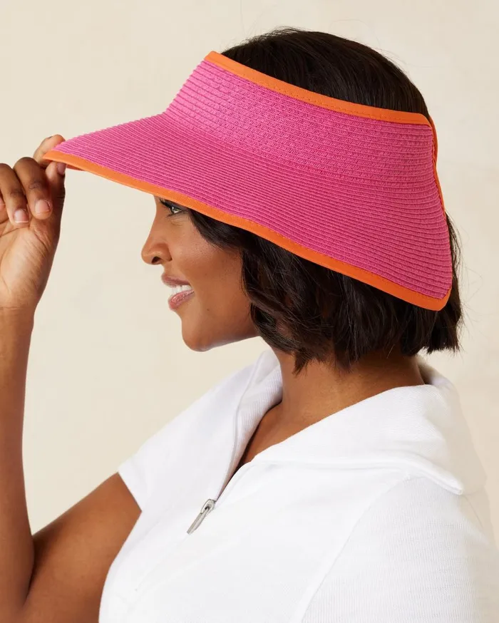 Tommy Bahama Packable UltraBraid Visor Hot Pinkorange Women Luggage and Travel Tommy Bahama Packable UltraBraid Visor Hot Pinkorange Women Luggage and Travel