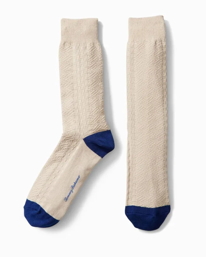 Tommy Bahama Reflection Texture Palm Socks Navy MenBig and Tall Socks