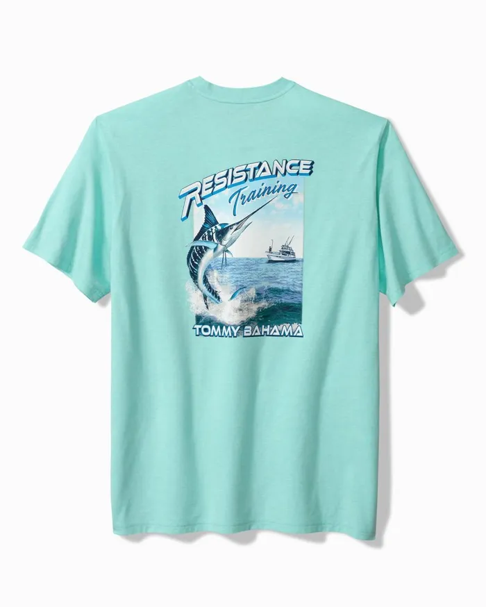 Tommy Bahama Resistance Training Graphic TShirt Blue Swell Heather Men TShirts