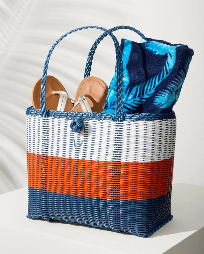 Tommy Bahama Solid With A Diamond Woven Beach Tote Blue Fog WomenBeach and Home Handbags and Clutches Tommy Bahama Solid With A Diamond Woven Beach Tote Blue Fog WomenBeach and Home Handbags and Clutches