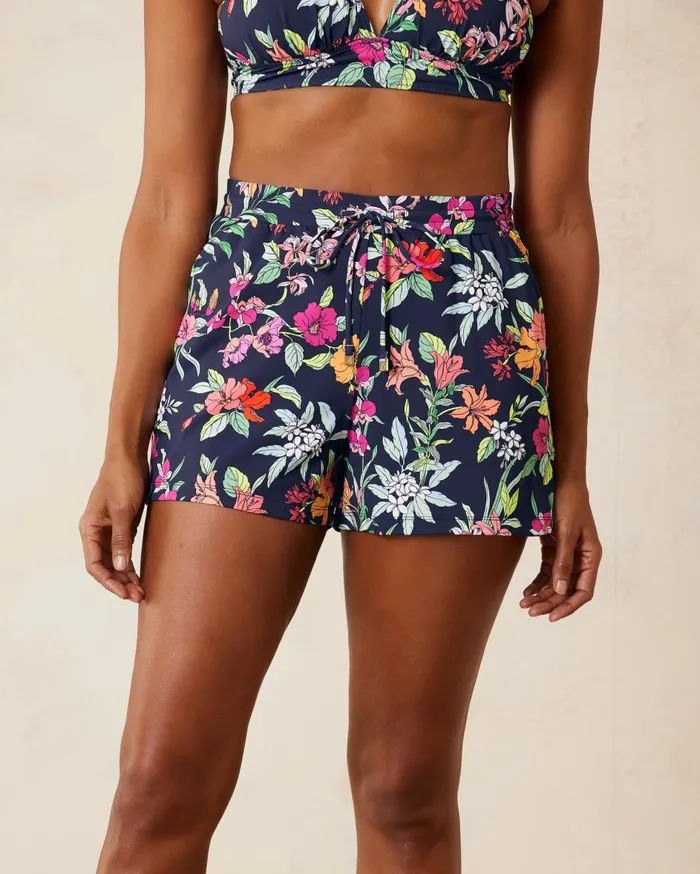 Tommy Bahama Summer Floral Beach Shorts Mare Navy Women Coverups Tommy Bahama Summer Floral Beach Shorts Mare Navy Women Coverups