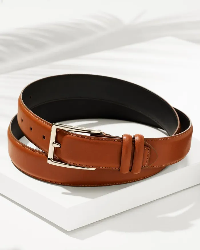Tommy Bahama Tan Leather Overlay Belt Tan Men Belts