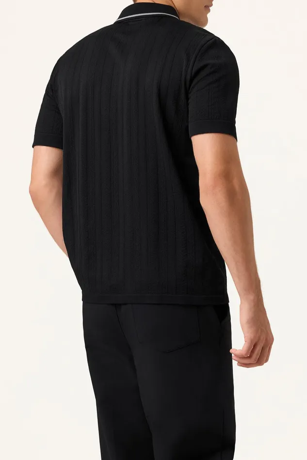 Tops and TShirts Men Fila Challenger Cable Zip Polo 001 Black Tops and TShirts Men Fila Challenger Cable Zip Polo 001 Black