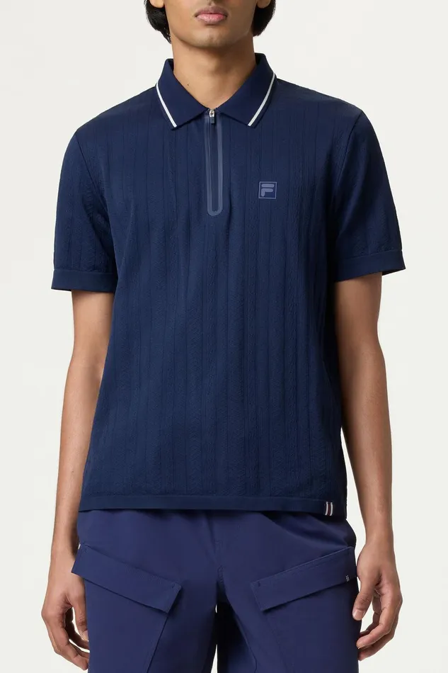 Tops and TShirts Men Fila Challenger Cable Zip Polo 400 Fila Navy Tops and TShirts Men Fila Challenger Cable Zip Polo 400 Fila Navy