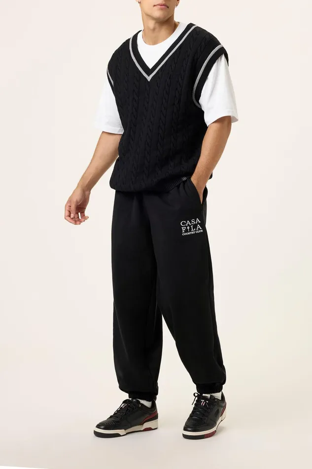 Tops and TShirts Women Fila Baseline Cable Knit Vest 002 Blackultimate Gray Tops and TShirts Women Fila Baseline Cable Knit Vest 002 Blackultimate Gray