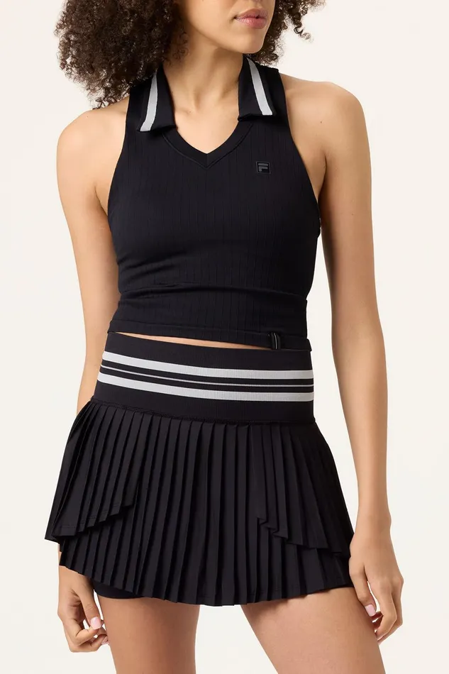 Tops and TShirts Women Fila Challenger Seamless Polo Tank 983 Blackgardenia Tops and TShirts Women Fila Challenger Seamless Polo Tank 983 Blackgardenia