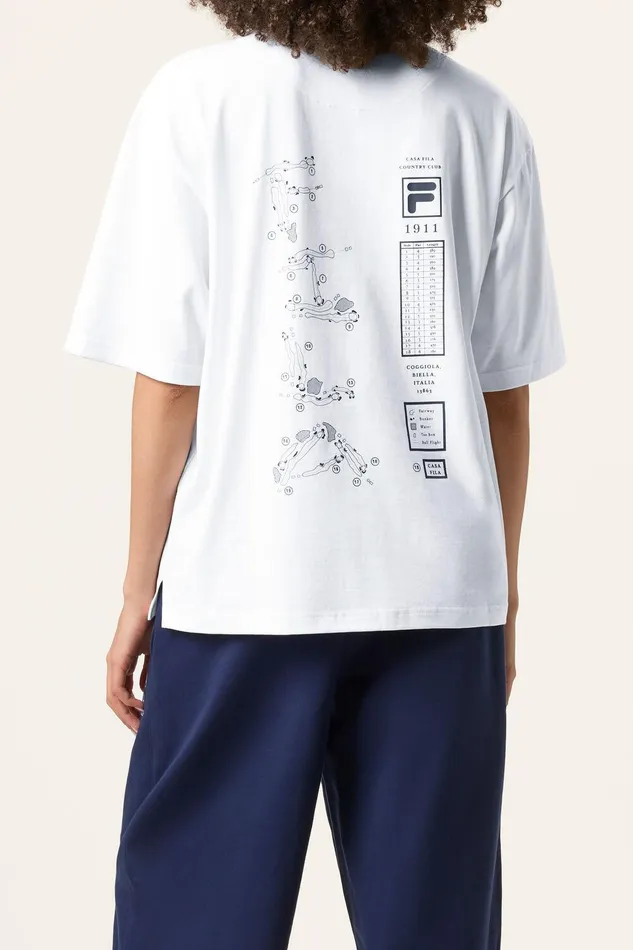 Tops and TShirts Women Fila Country Club Golf Course Map Box Tee 100 White Tops and TShirts Women Fila Country Club Golf Course Map Box Tee 100 White