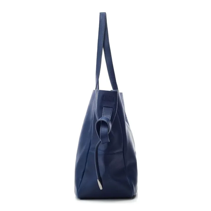 Tote Bags Women Moda In Pelle Indiana Bag Navy Leather