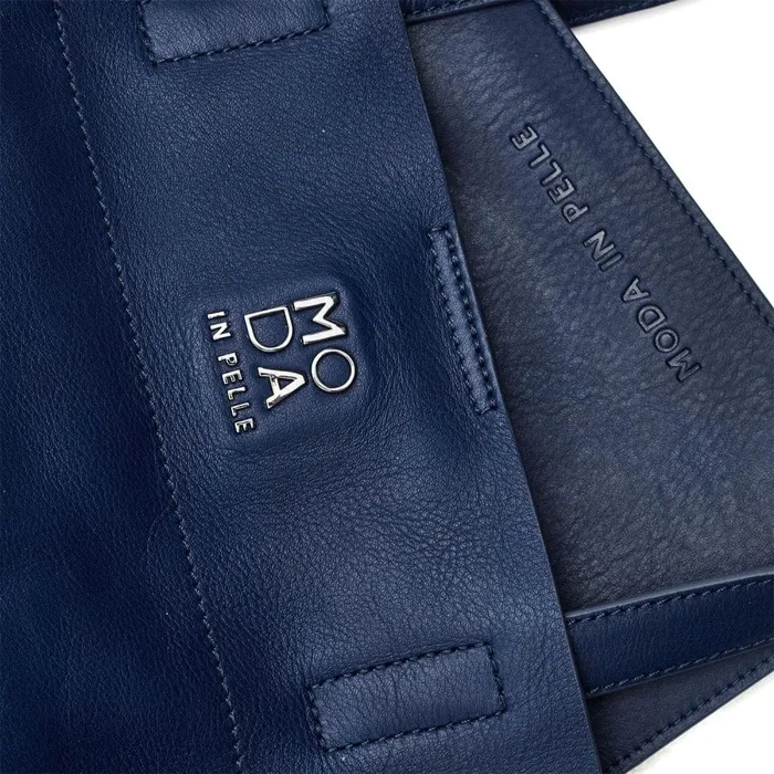 Tote Bags Women Moda In Pelle Indiana Bag Navy Leather
