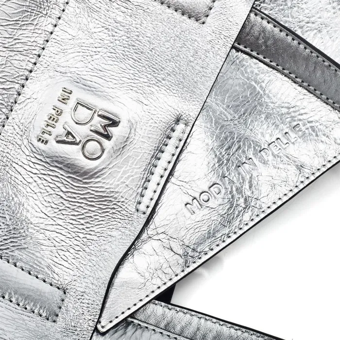 Tote Bags Women Moda In Pelle Indiana Bag Silver Leather