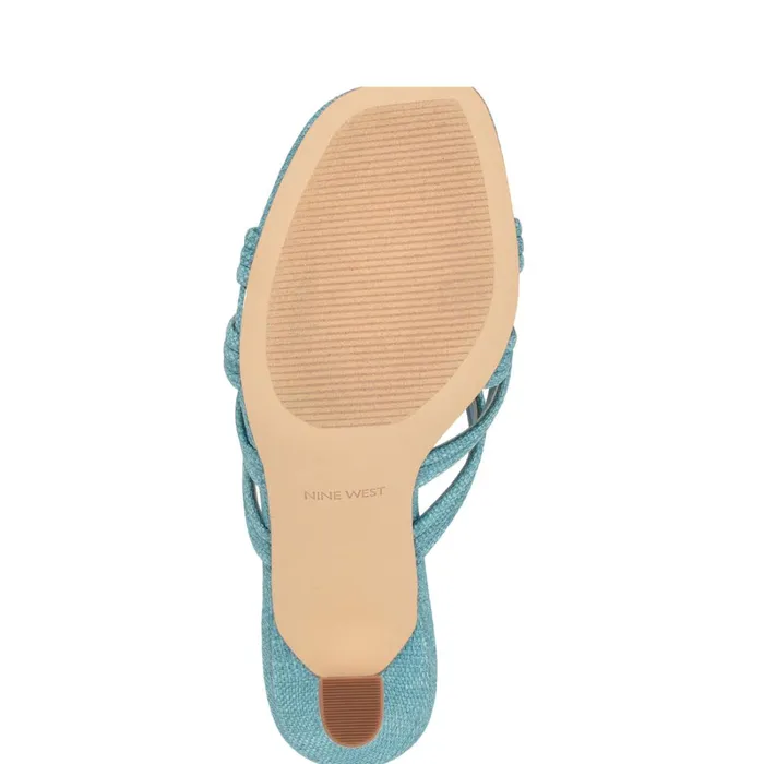 Tracee Heeled Slide Sandals Medium Blue Women Nine West Dress Tracee Heeled Slide Sandals Medium Blue Women Nine West Dress