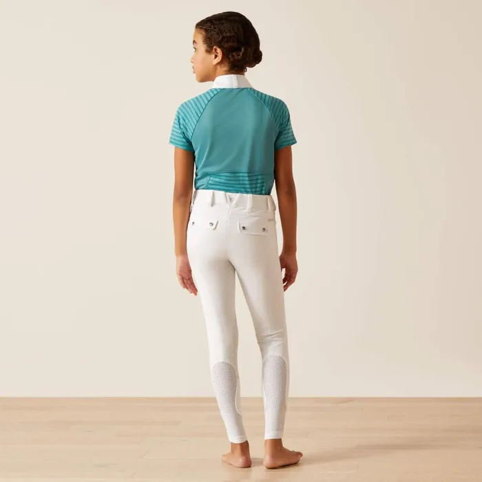 Tri Factor Grip Knee Patch Breech White Kids Ariat English Riding Clothing
