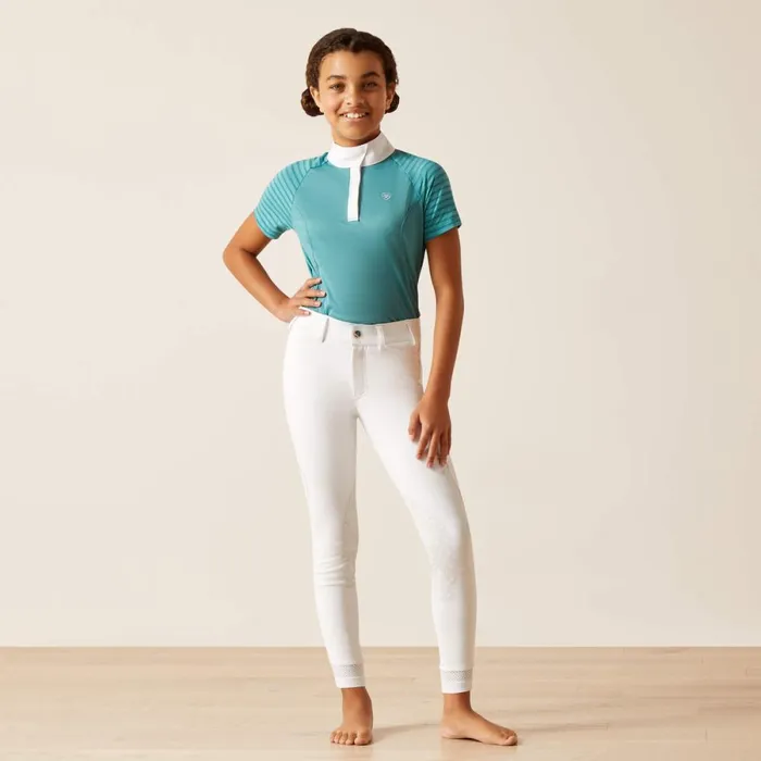 Tri Factor Grip Knee Patch Breech White Kids Ariat English Riding Clothing