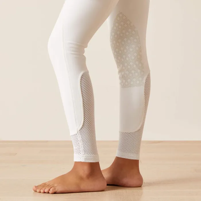 Tri Factor Grip Knee Patch Breech White Kids Ariat English Riding Clothing