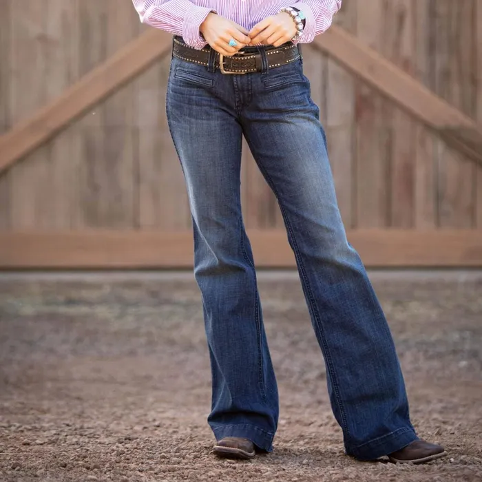 Trouser Mid Rise Stretch Outseam Ella Wide Leg Jean Bluebell Women Ariat Denim Trouser Mid Rise Stretch Outseam Ella Wide Leg Jean Bluebell Women Ariat Denim